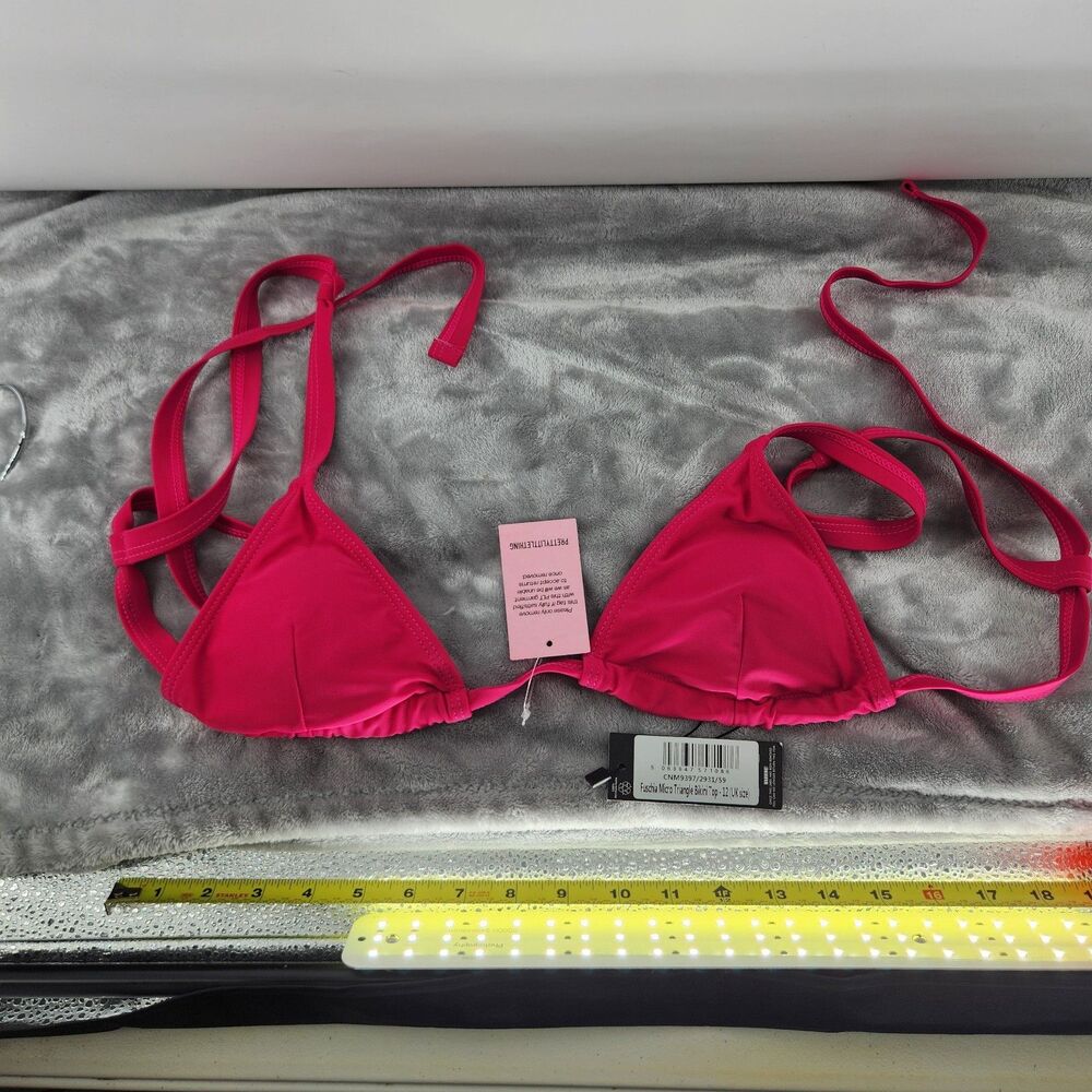 Pretty Little Thing US Size 8 Fuschia Micro Triangle Bikini Top NWT